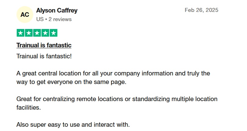 Trainual trustpilot