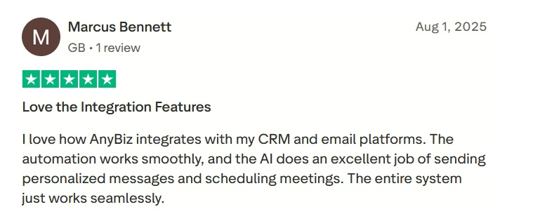 Anybiz trustpilot review