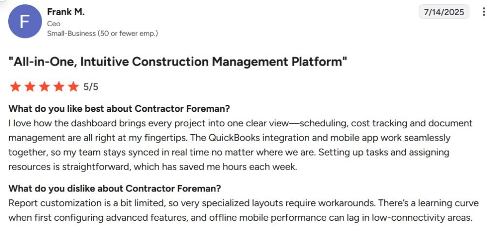 Contractor Foreman G2 review