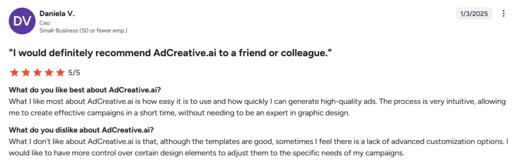 Adcreative G2 review