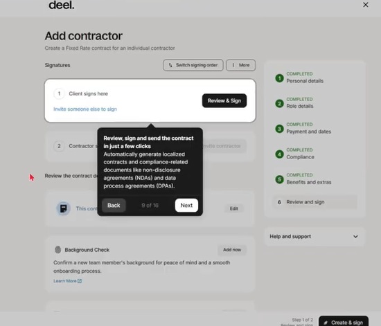 Deel contractor management
