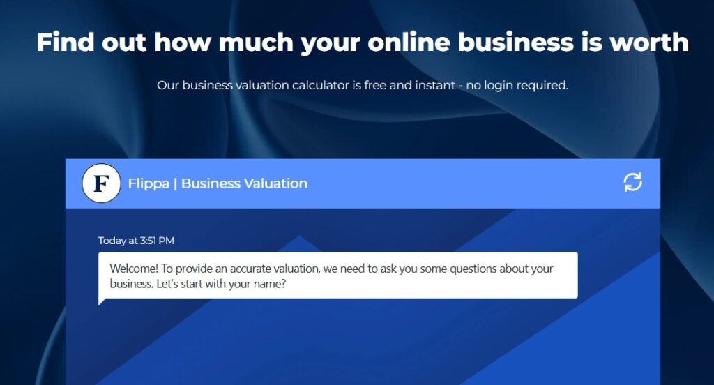 Flippa Free Valuation